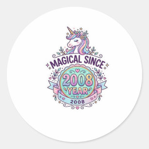 Einhorn Magisch Seit Jahr Grafikdesign Zazzle D Runder Aufkleber