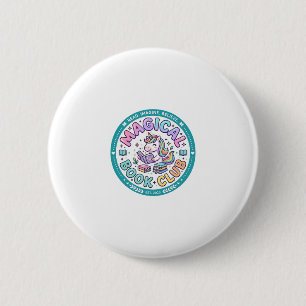 Einhorn Magischer Buchclub Lustiges Shirt Grafik_1 Button