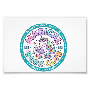 Einhorn Magischer Buchclub Lustiges Shirt Grafik_1 Fotodruck