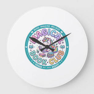 Einhorn Magischer Buchclub Lustiges Shirt Grafik_1 Große Wanduhr