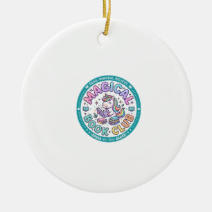 Einhorn Magischer Buchclub Lustiges Shirt Grafik_1 Keramik Ornament