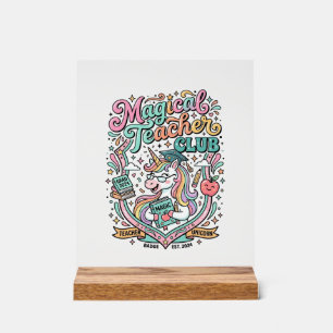 Einhorn Magischer Lehrer Club Kawaii Marktplatz Ar Acrylschild
