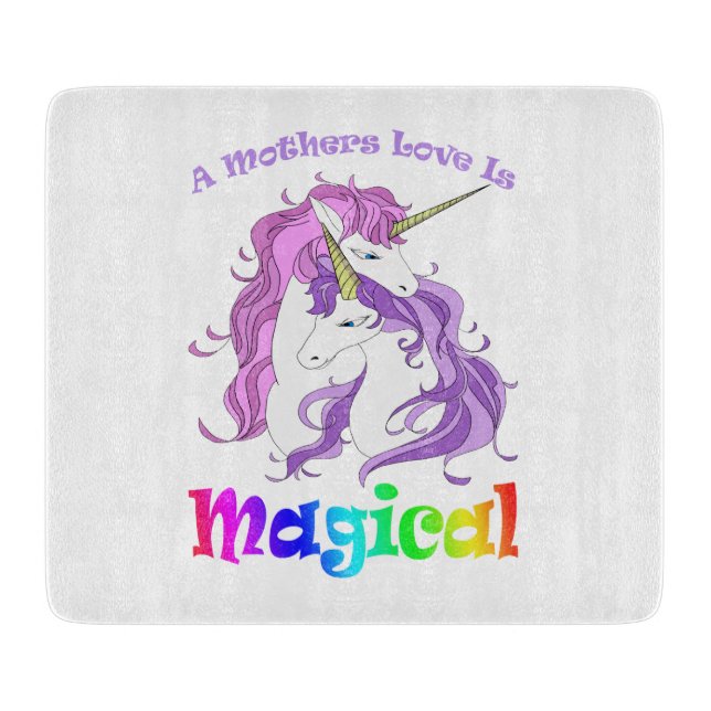 Einhorn Mama Eine Mütter Liebe ist magisch Schneidebrett (Vorderseite)