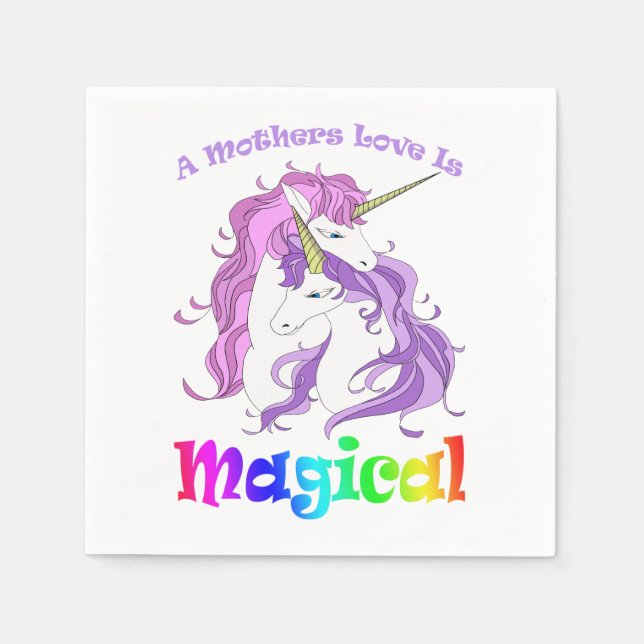Einhorn Mama Eine Mütter Liebe ist magisch Serviette (Vorderseite)