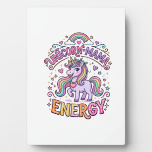 Einhorn Mama Energie Buntes Zazzle Design_1 Fotoplatte