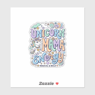 Einhorn Mama Energie Kawaii Vektor Design_1 Aufkleber