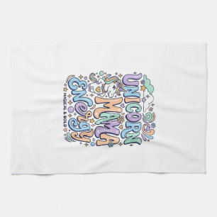 Einhorn Mama Energie Kawaii Vektor Design_1 Geschirrtuch