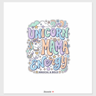 Einhorn Mama Energie Kawaii Vektordesign_1 Aufkleber