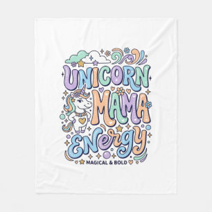 Einhorn Mama Energie Kawaii Vektordesign_1 Fleecedecke