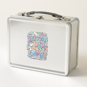 Einhorn Mama Energie Kawaii Vektordesign_1 Metall Brotdose