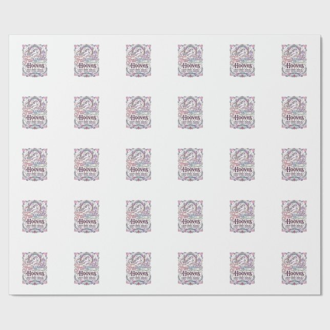 Einhorn Märchenhufe Original Merch Design_1 Geschenkpapier (Flach)