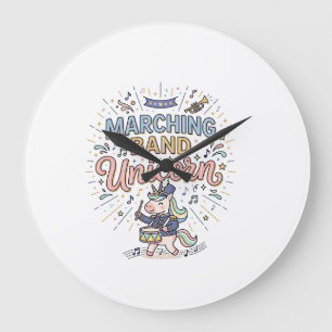 Einhorn-Marschkapelle Einhorn-Druckfertiger Marktp Große Wanduhr