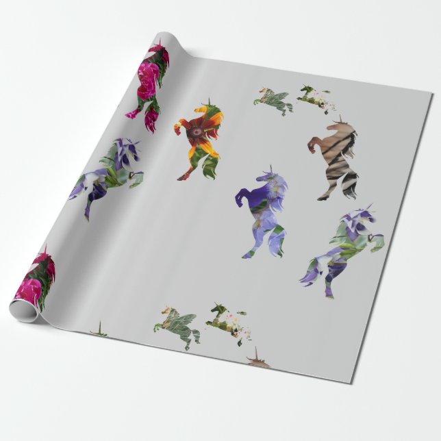Einhorn-MattPackpapier, 30 in x 6 ft Geschenkpapier (Ungerollt)