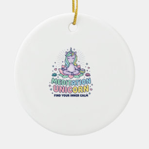 Einhorn-Meditation Einhorn Fett-Typografie T-Shirt Keramik Ornament