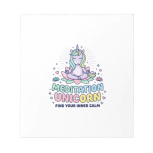 Einhorn-Meditation Einhorn-Fettgedruckte-Typografi Notizblock