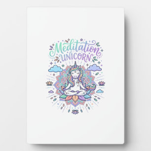 Einhorn-Meditation Einhorn Weißer Hintergrund Vekt Fotoplatte