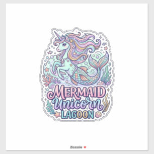 Einhorn Meerjungfrau Einhorn Lagune Grafikdesign Z Aufkleber
