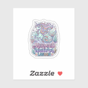 Einhorn Meerjungfrau Einhorn Lagune Grafikdesign Z Aufkleber