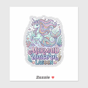 Einhorn Meerjungfrau Einhorn Lagune Grafikdesign Z Aufkleber