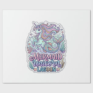 Einhorn Meerjungfrau Einhorn Lagune Grafikdesign Z Geschenkpapier