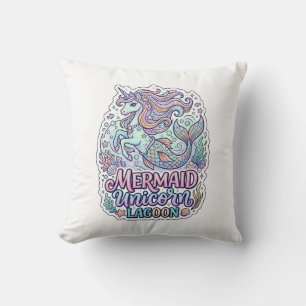 Einhorn Meerjungfrau Einhorn Lagune Grafikdesign Z Kissen
