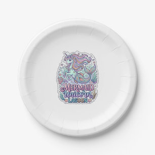 Einhorn Meerjungfrau Einhorn Lagune Grafikdesign Z Pappteller