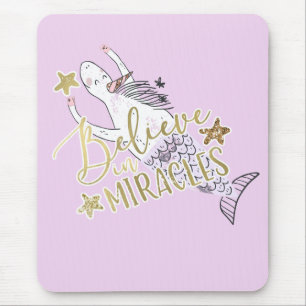 Einhorn Meerjungfrau Modern Trendig Glaube an Wund Mousepad