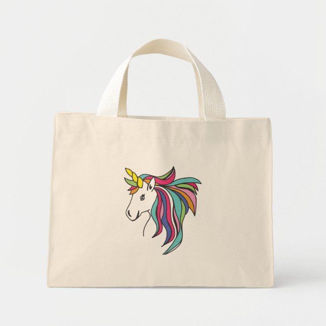 Einhorn Mini Stoffbeutel (Vorne)