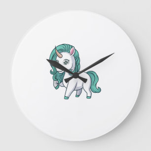 Einhorn mit Benzinmähne Süßes Lustiges Einhorn-Des Große Wanduhr