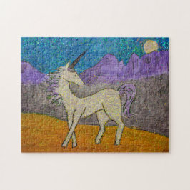 Einhorn mit Blick auf den Mond