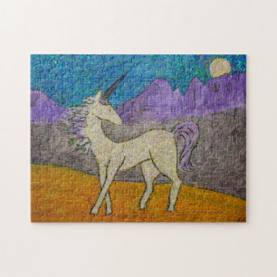 Einhorn mit Blick auf den Mond
