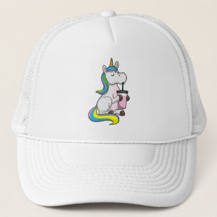 Einhorn mit Bubble Tee Truckerkappe