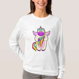 Einhorn mit bunten Haaren T-Shirt