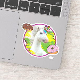 Einhorn mit Donuts Aufkleber