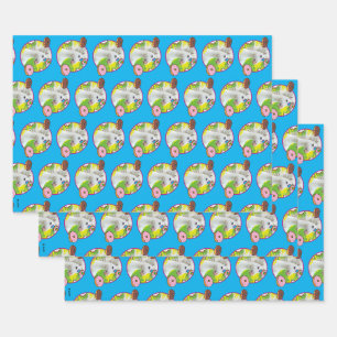 Einhorn mit Donuts Geschenkpapier Set