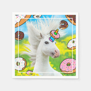 Einhorn mit Donuts Serviette