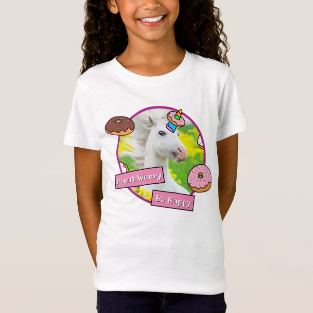 Einhorn mit Donuts T-Shirt (Vorderseite)