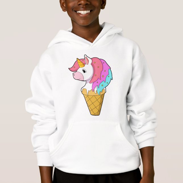 Einhorn mit Eiscreme Hoodie (Vorderseite)
