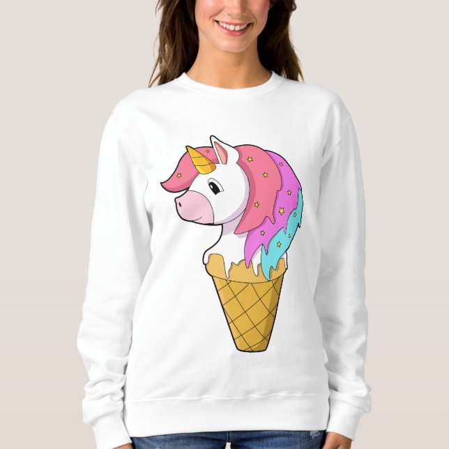 Einhorn mit Eiscreme Sweatshirt (Vorderseite)