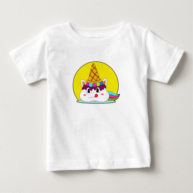 Einhorn mit Eistüte Baby T-shirt (Vorderseite)