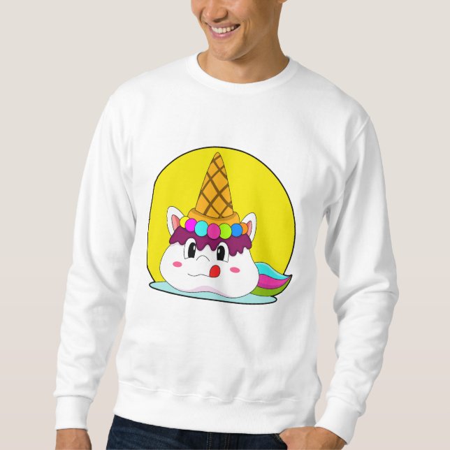 Einhorn mit Eistüte Sweatshirt (Vorderseite)