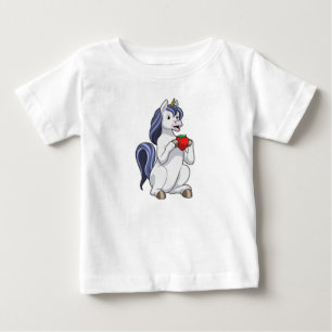 Einhorn mit Erdbeerobst Baby T-shirt
