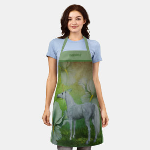Einhorn mit Fantasie-Blume Personalisiert Schürze
