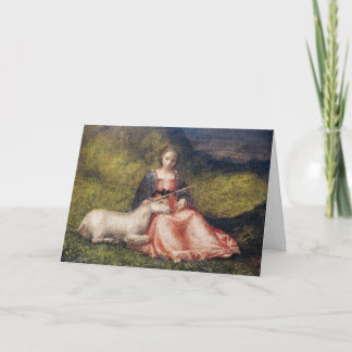 EINHORN MIT FRAUEN GIORGIONE GRUßKARTE KARTE