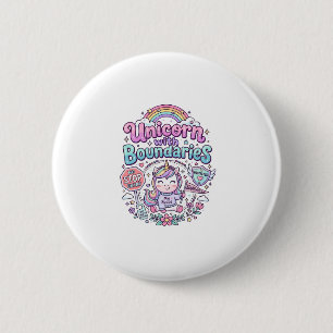 Einhorn mit Grenzen Charmante Bekleidung Grafik_1 Button