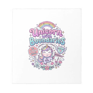 Einhorn mit Grenzen Charmante Bekleidung Grafik_1 Notizblock