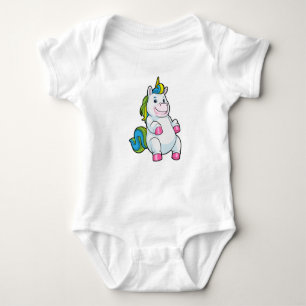 Einhorn mit großem Bauch Baby Strampler