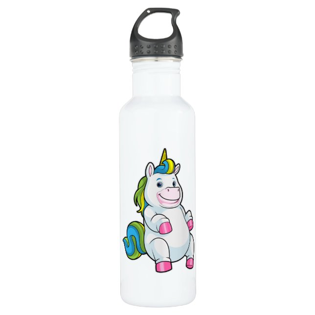 Einhorn mit großem Bauch Edelstahlflasche (Vorderseite)