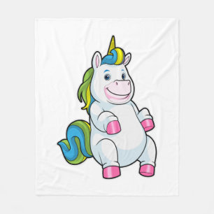 Einhorn mit großem Bauch Fleecedecke