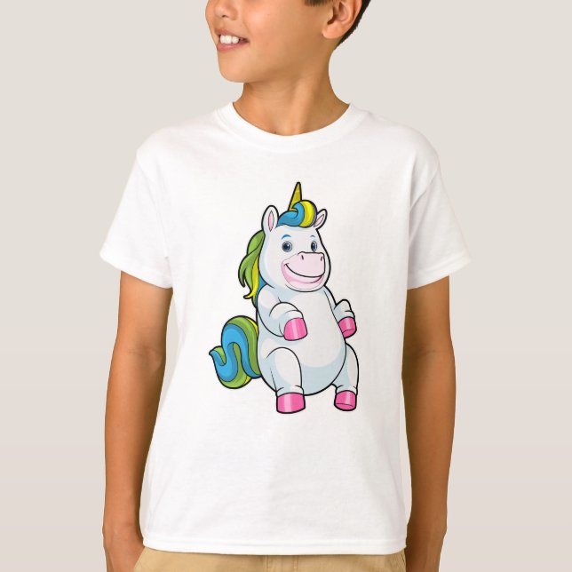 Einhorn mit großem Bauch T-Shirt (Vorderseite)